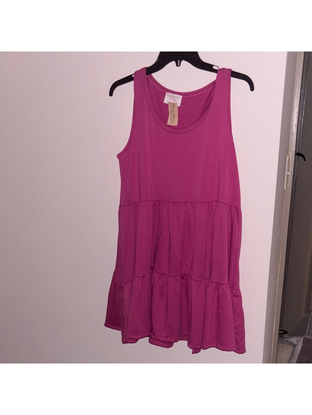 NWT Fantastic Fawn Boutique Pink Sleeveless Tiered Dress
